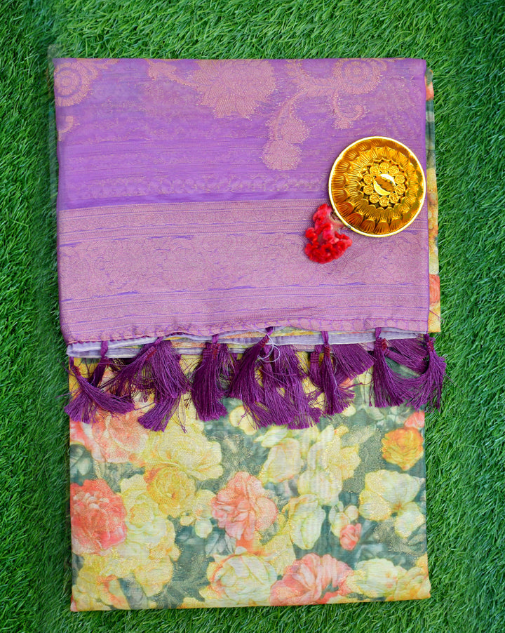Tussar blue berry Velmayil Silks