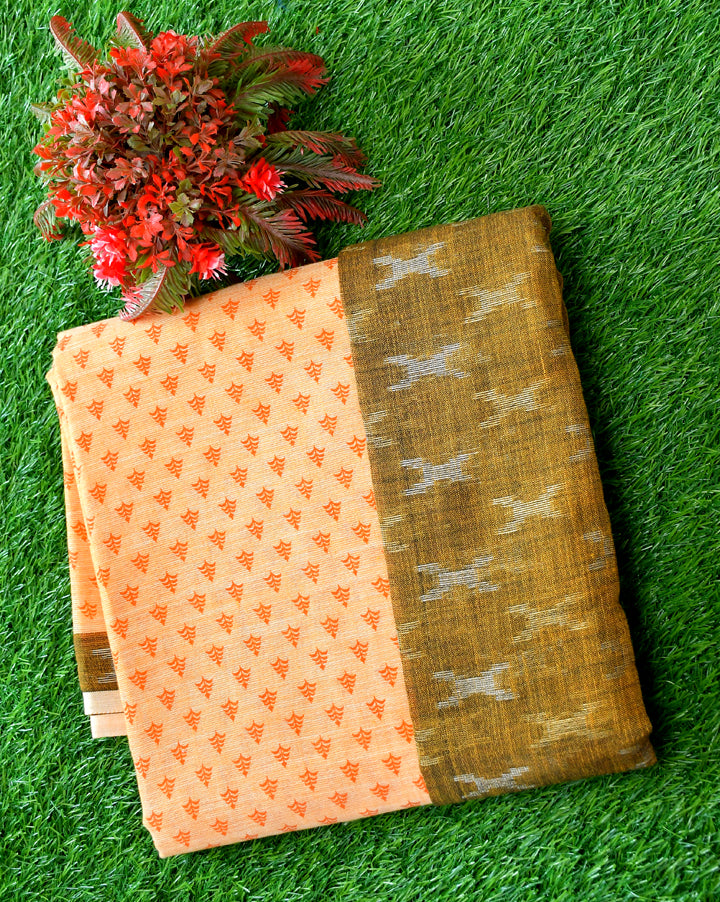 Linen with kalamkari blouse