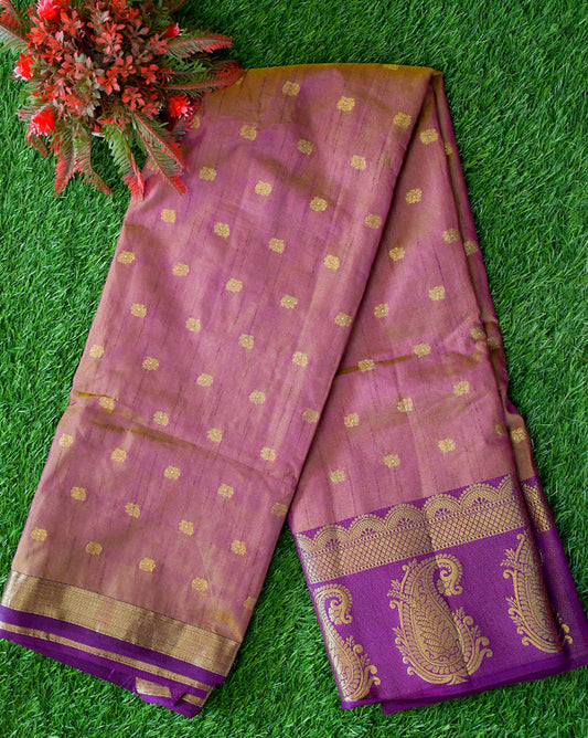 Soft silk with gold zari Velmayil Silks