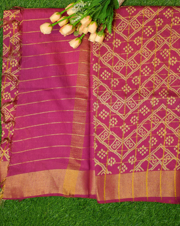 Tussar zig zag design Velmayil Silks