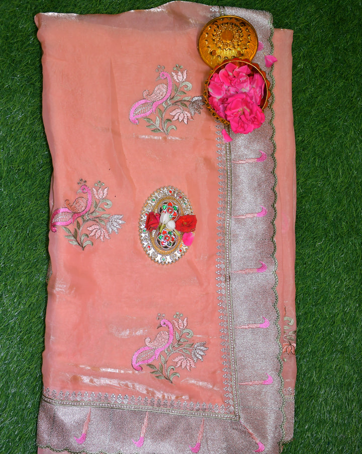 Pure tissue silk crane design