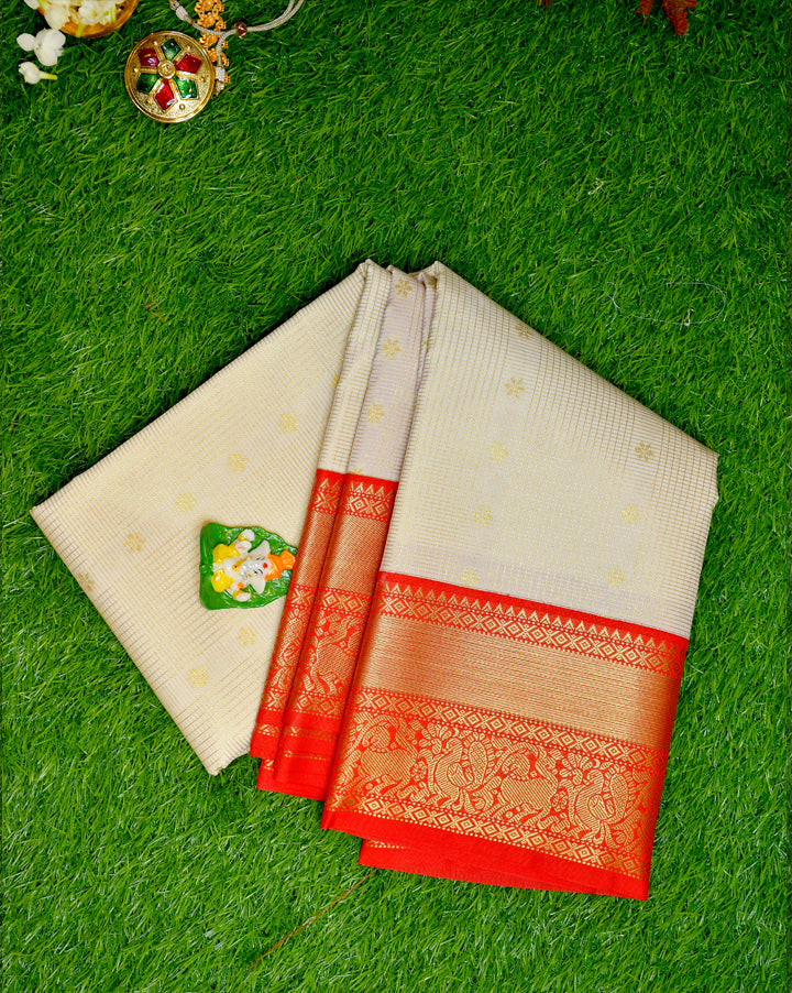 Kanchipuram semi silk vaira oosi designs