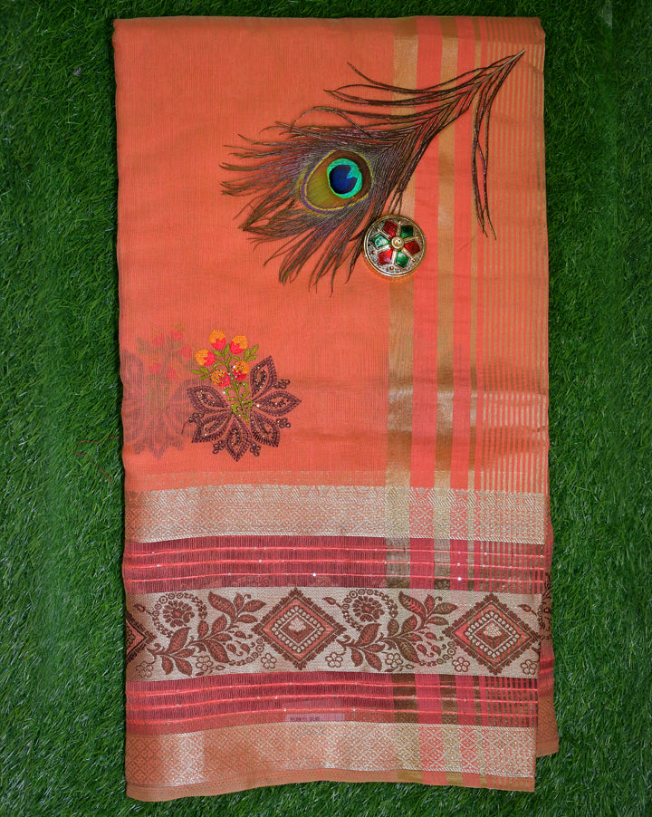 Tissue work saree