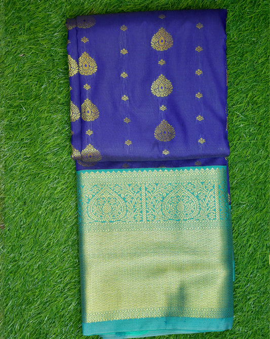 Kanchi semi silk gold zari