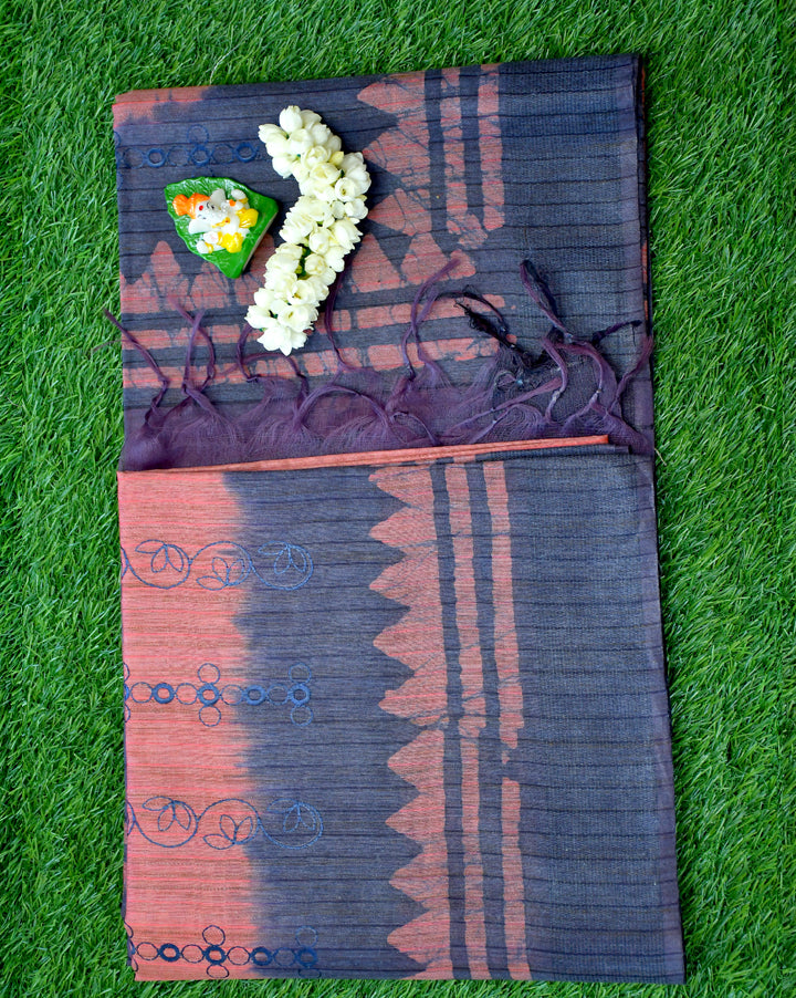 Raw silk with embroidery work