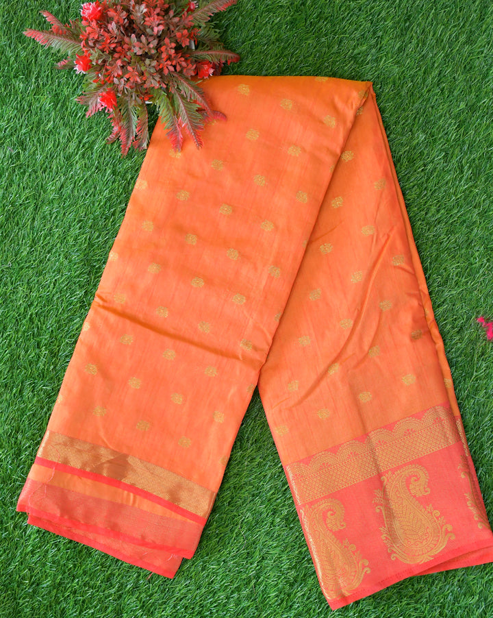 Soft silk with gold zari