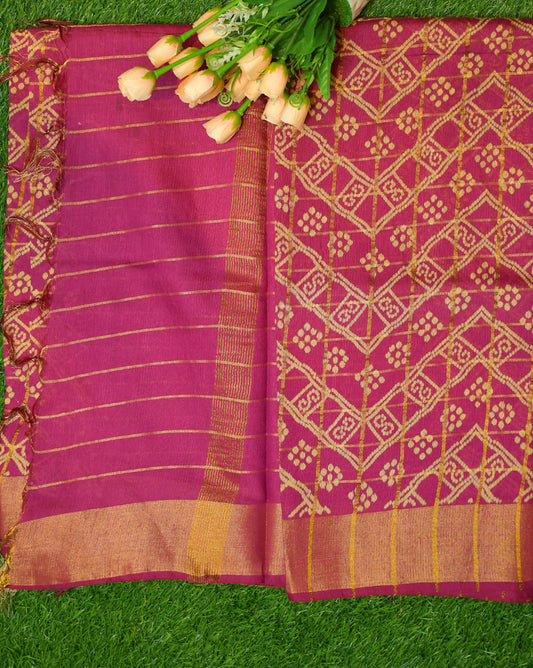 Tussar zig zag design