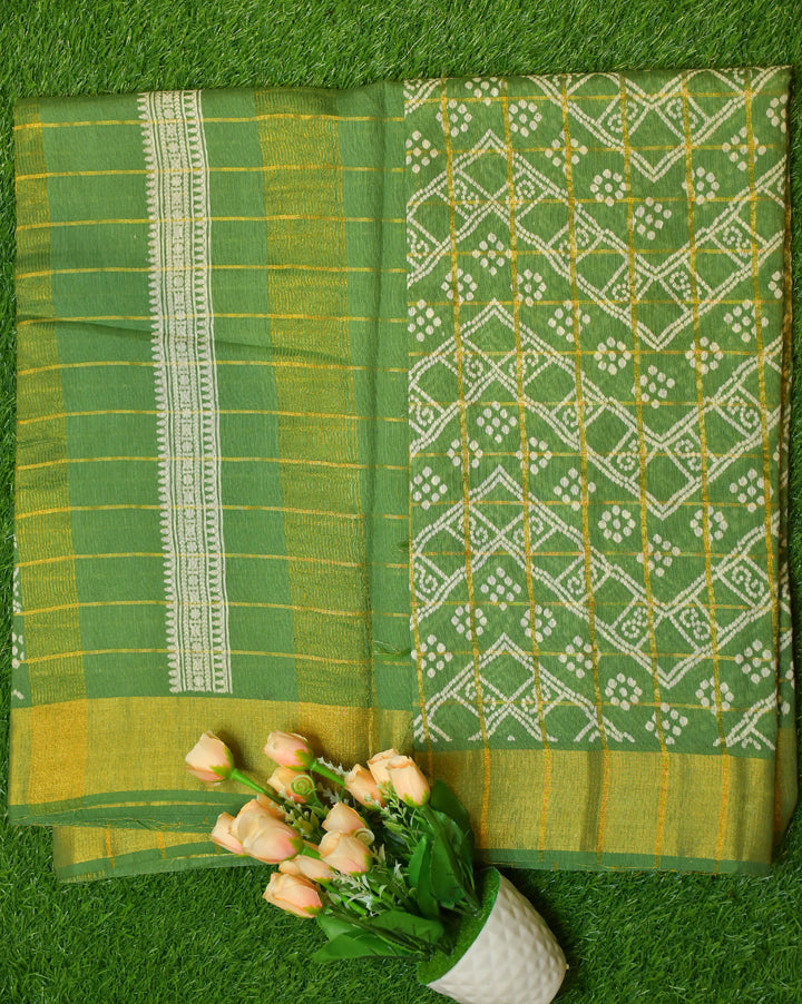 Tussar zig zag design