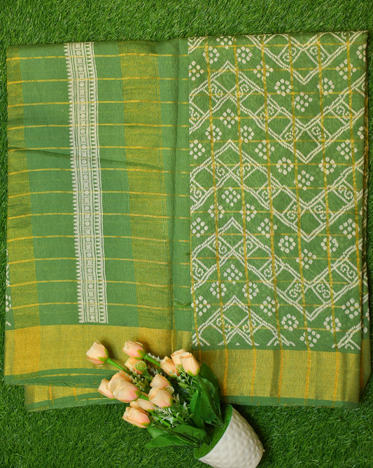 Tussar zig zag design