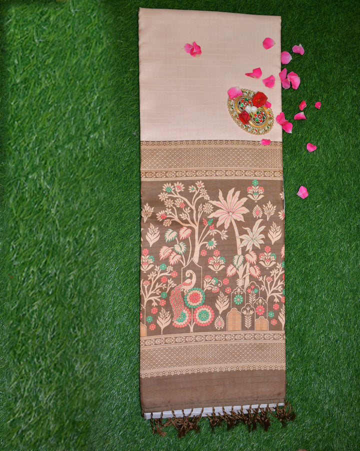 Semi Tussar silk saree