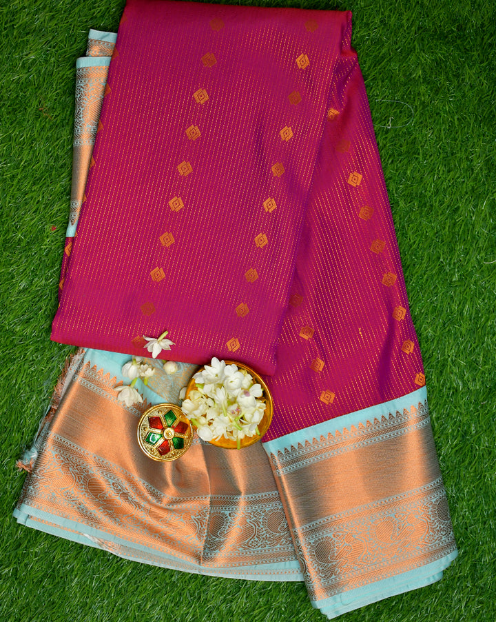 Kanchipuram semi silk vaira oosi designs