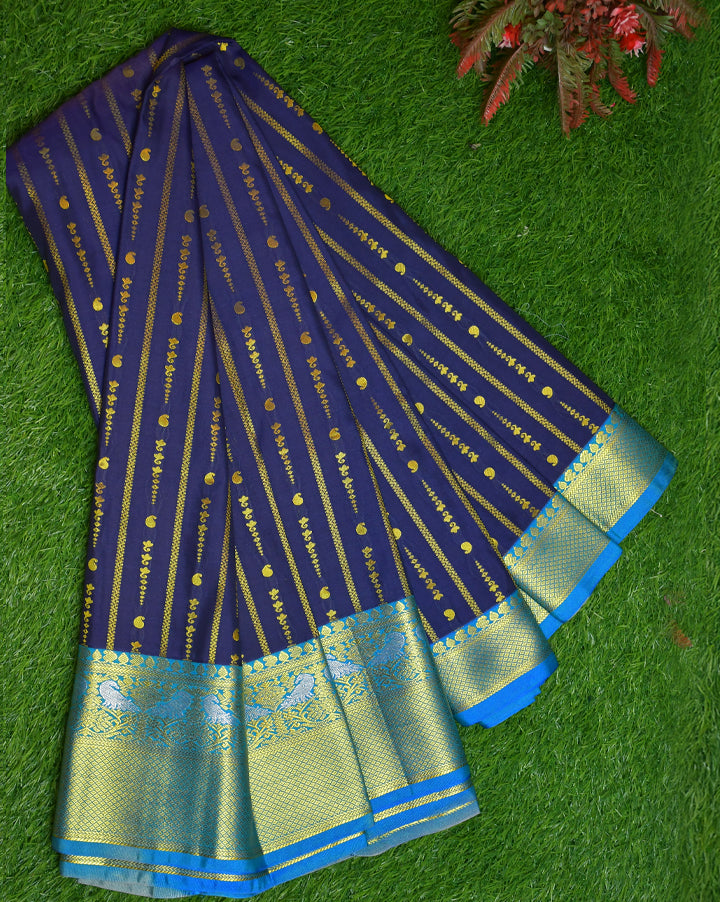 Kanchipuram semi silk vaira oosi designs
