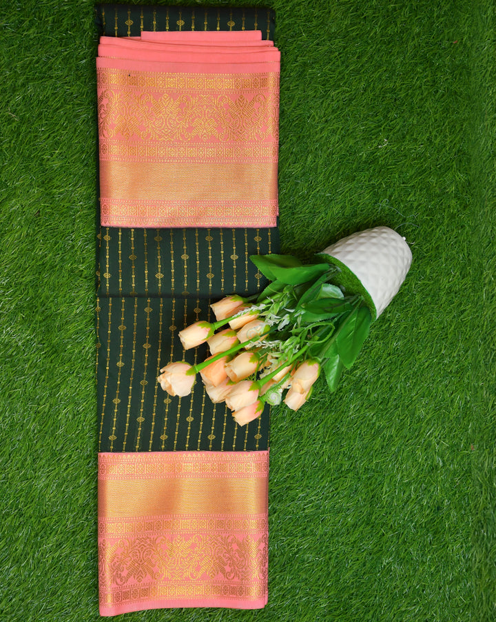 Kanchipuram semi silk vaira oosi designs