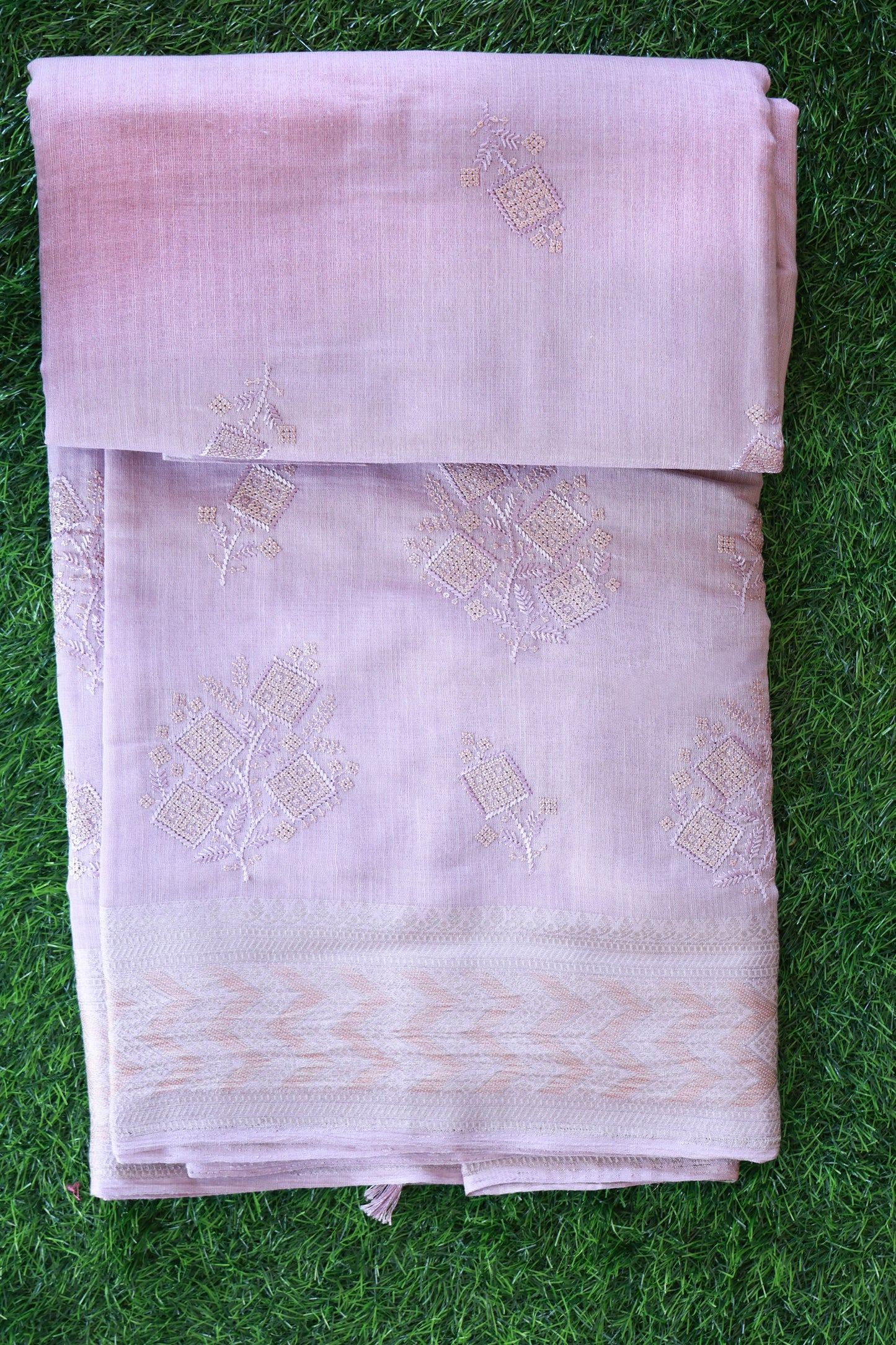 Linen cotton with embroidery work Velmayil Silks