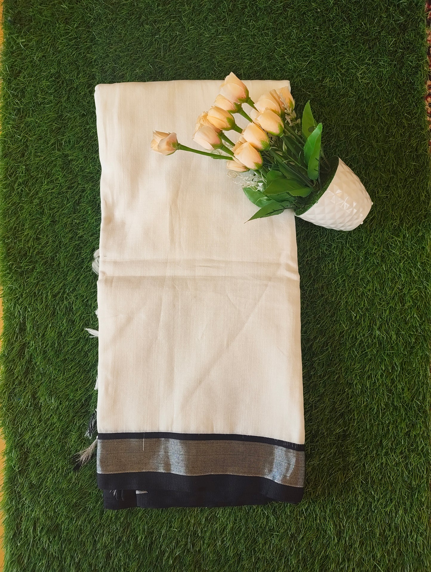 Black and white cotton sarees