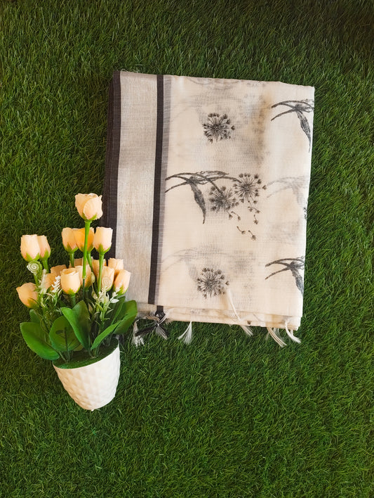 Black and white cotton sarees