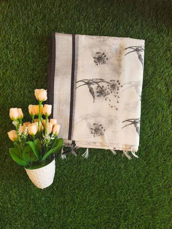 Black and white cotton sarees