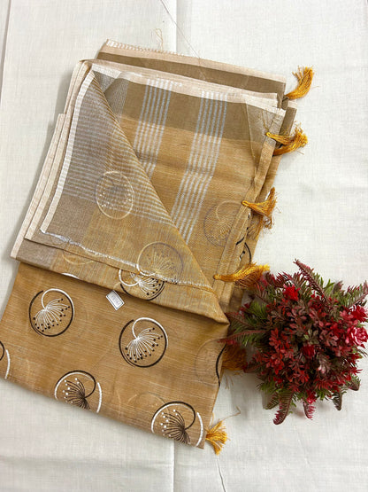 Linen cotton saree
