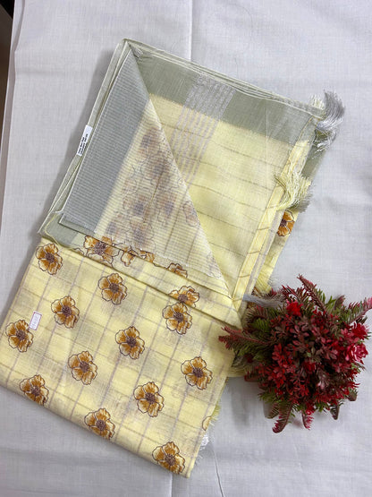 Linen cotton saree