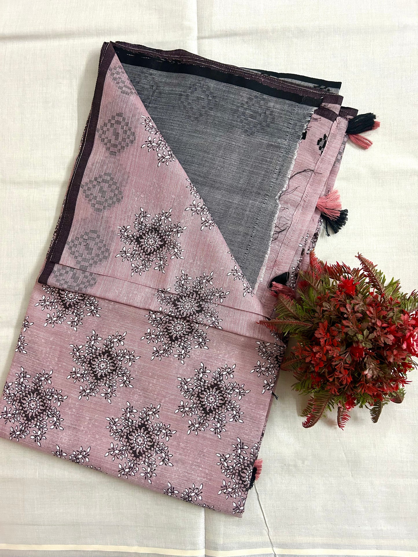 Linen cotton saree