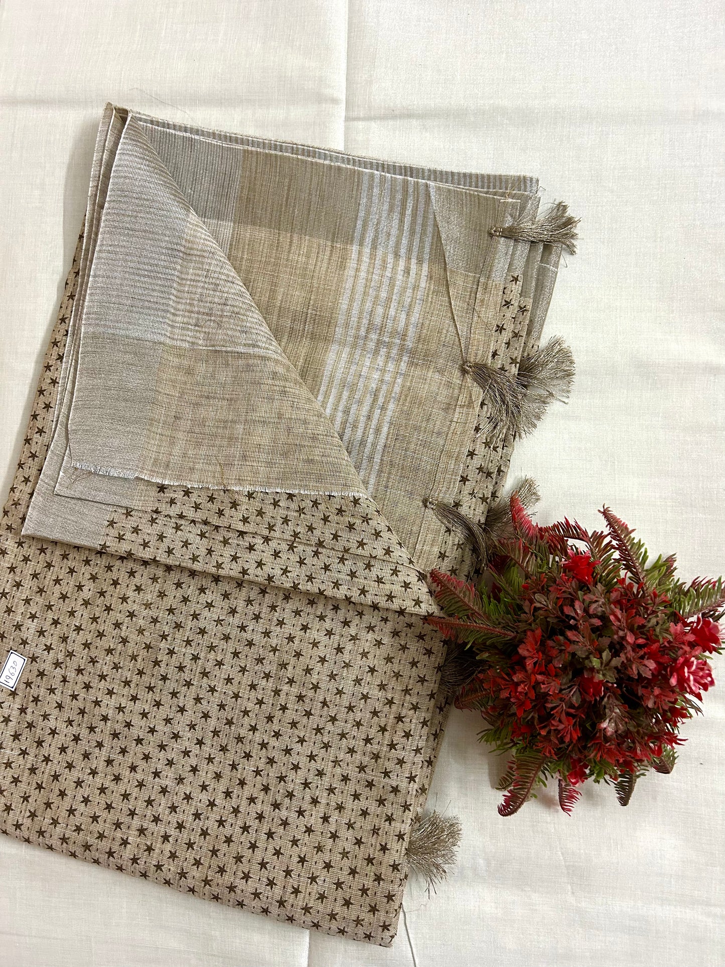 Linen cotton saree