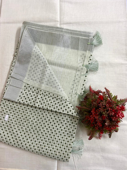 Linen cotton saree