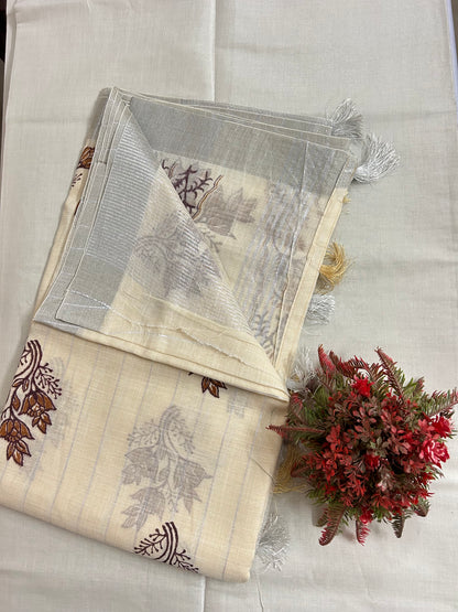 Linen cotton saree