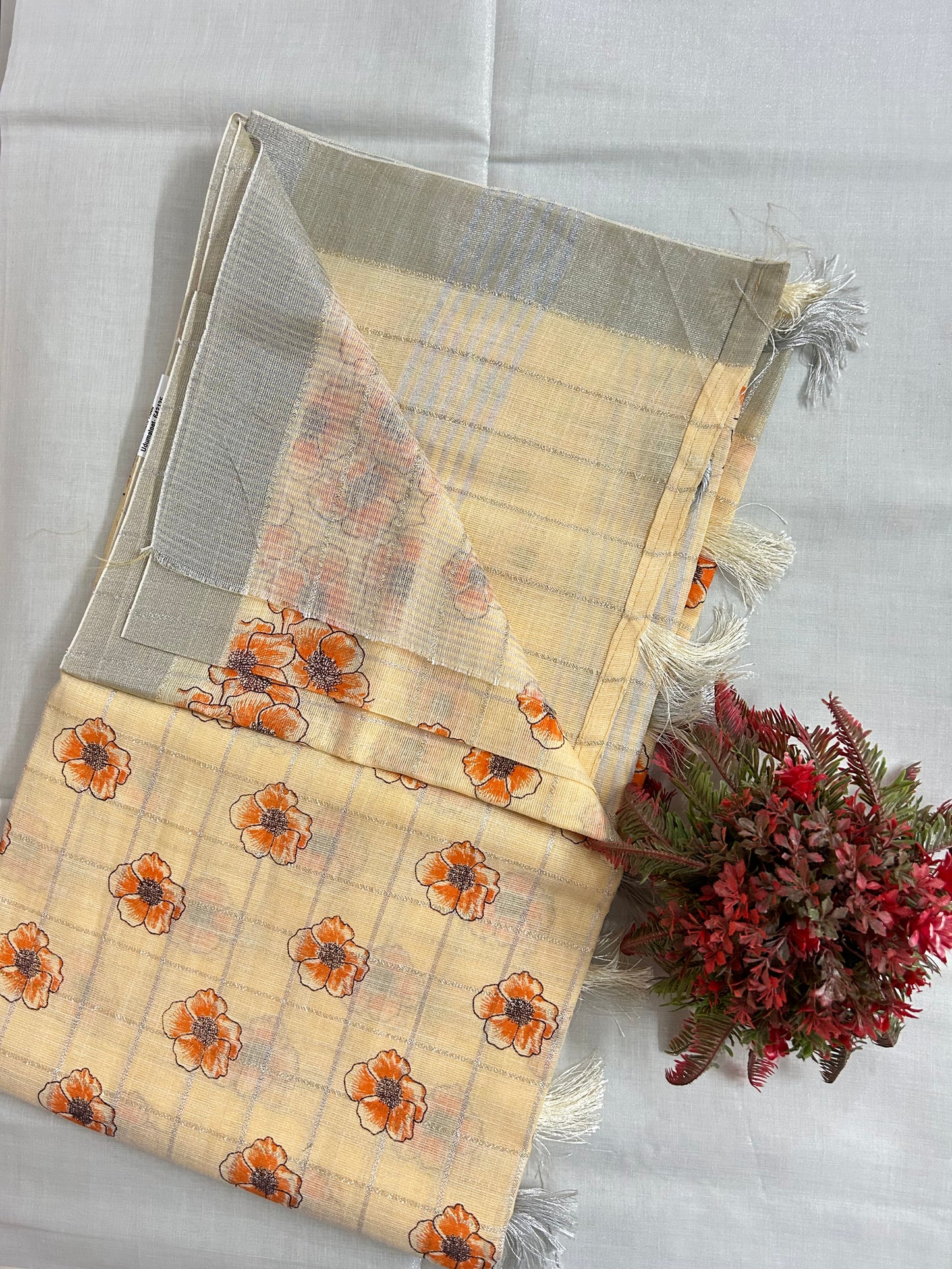 Linen cotton saree