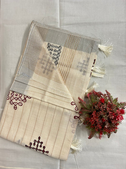 Linen cotton saree