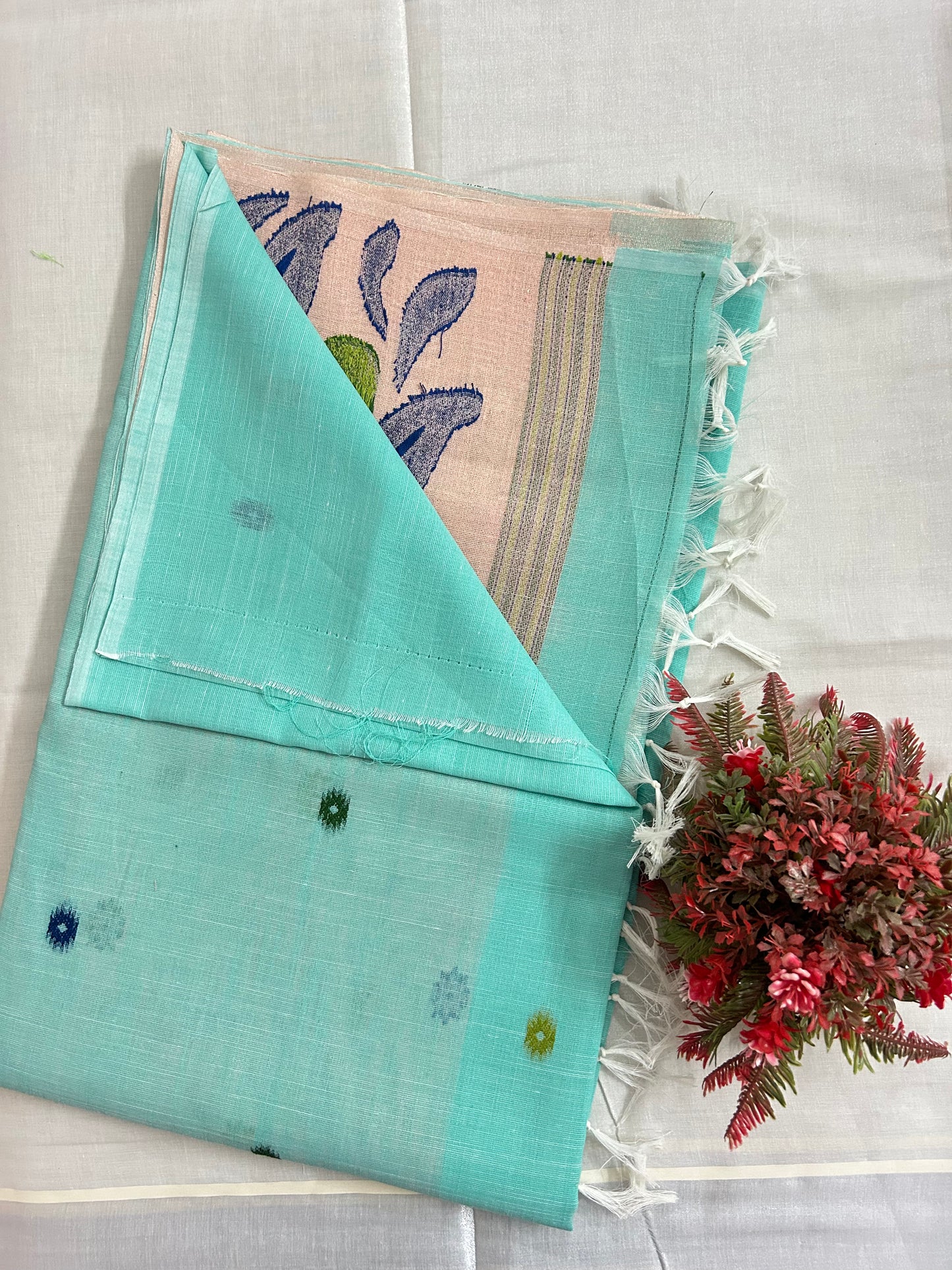 Linen cotton saree