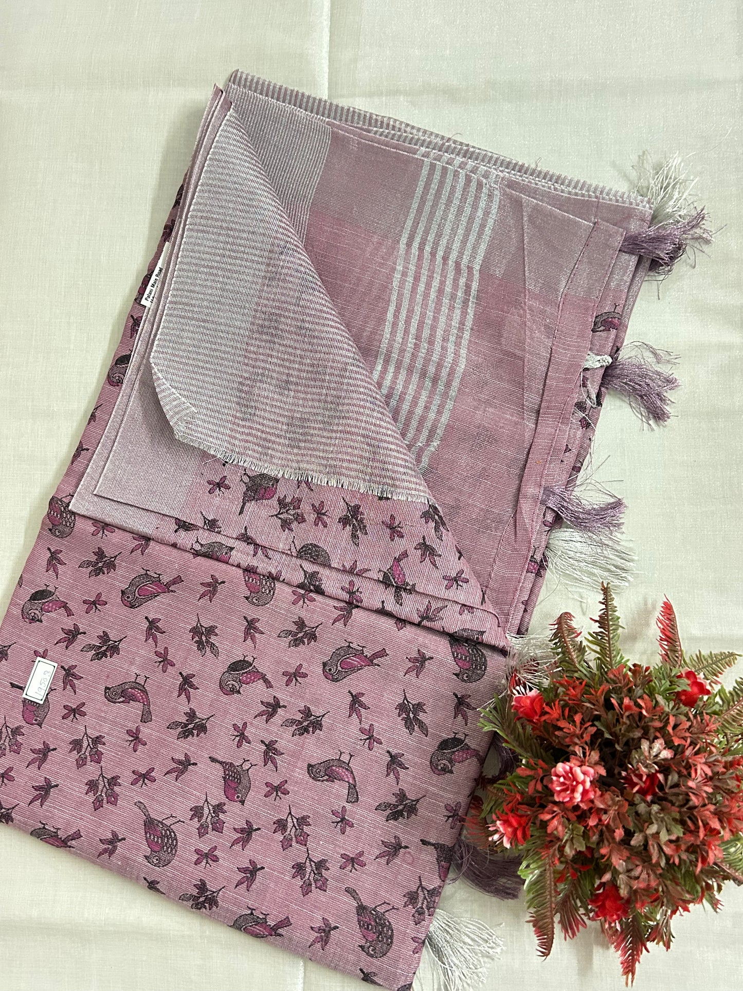 Linen cotton saree