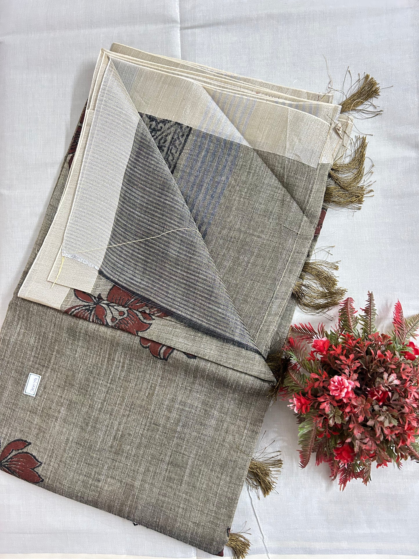 Linen cotton saree