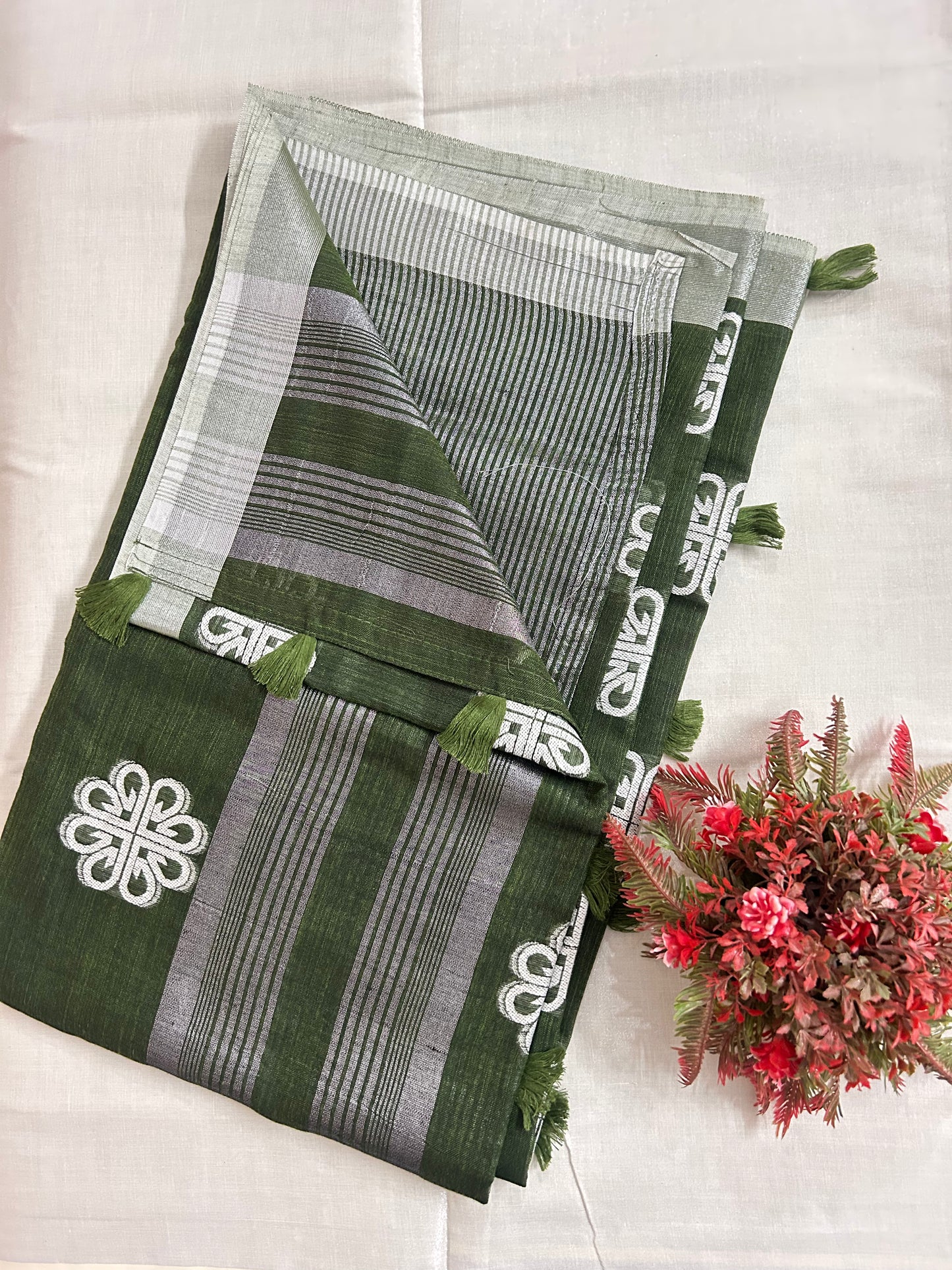 Linen cotton saree
