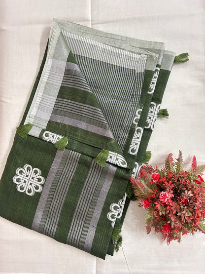Linen cotton saree