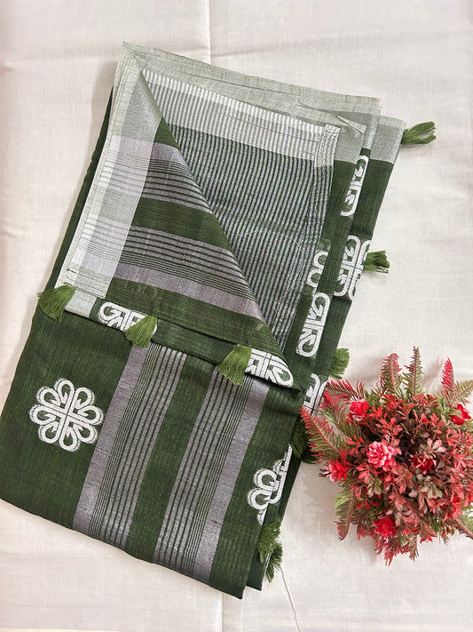 Linen cotton saree