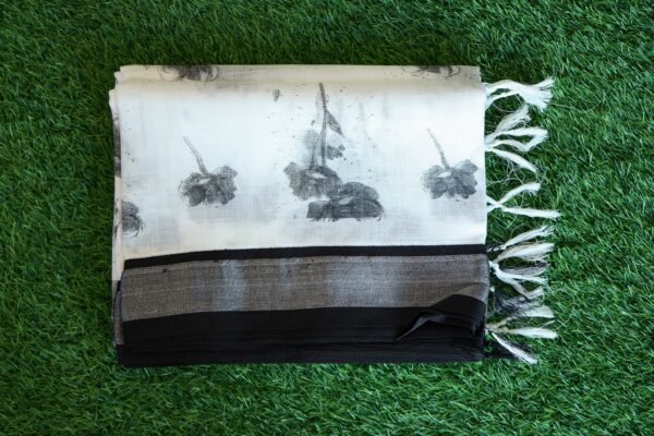 Black and white saree with design 10