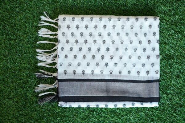 Black and white saree with design 8