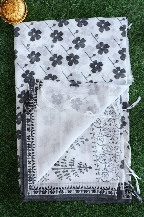 Black and white saree with design 24