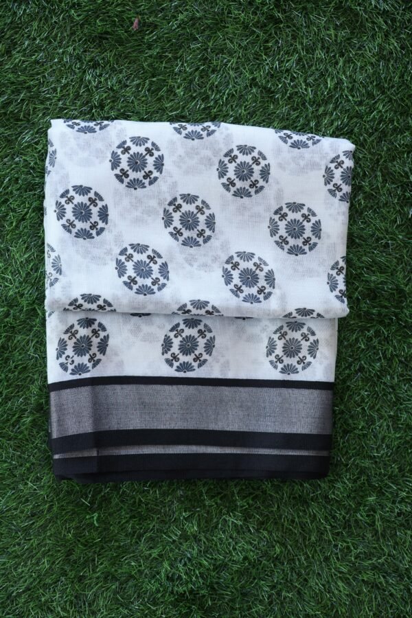 Black and white saree with design 22
