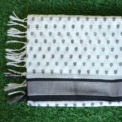 Black and white saree with design 8