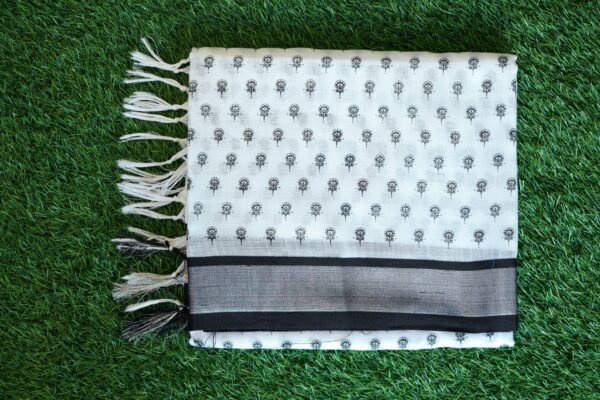 Black and white saree with design 8