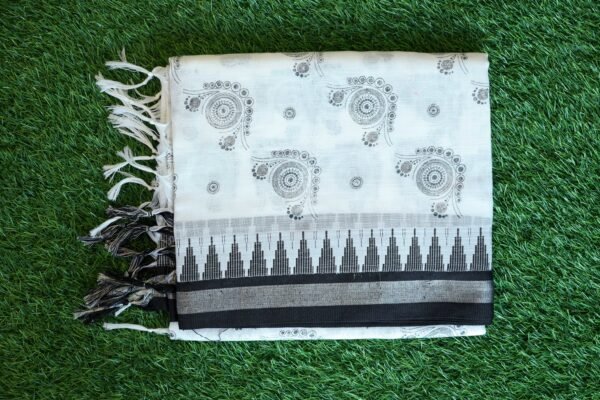 Black and white saree with design 7