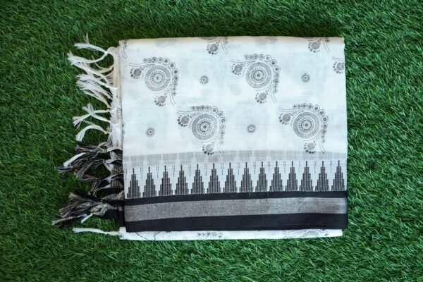 Black and white saree with design 7