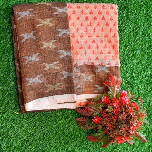 187.jpg Linen with kalamkari blouse