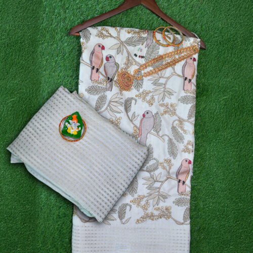 22_69f0bfb3-018a-42b1-a48b-089c73eb0546.jpg Satin tissue with embroidery and parrot design