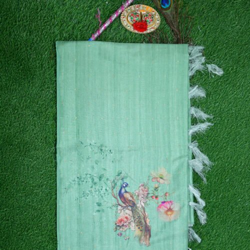 Malai silk with elegant peacock