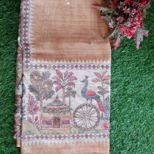 Tussar with Embroidery work