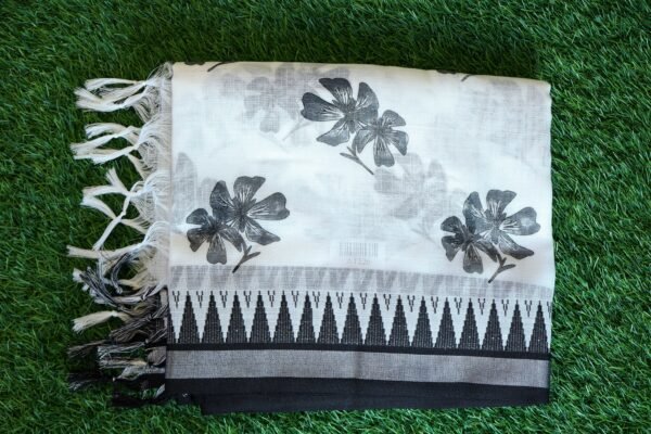 Black and white saree with design 15
