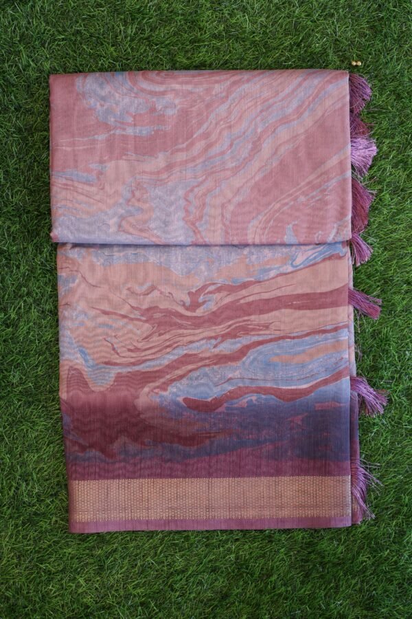 Cotton saree with marble design