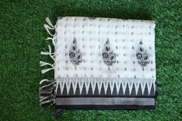 Black and white saree with design 14